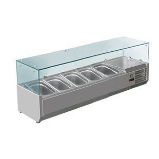 Витрина настольная HURAKAN HKN-GXD1400GC холодильная для топпинга купити в интернет-магазине LabResta